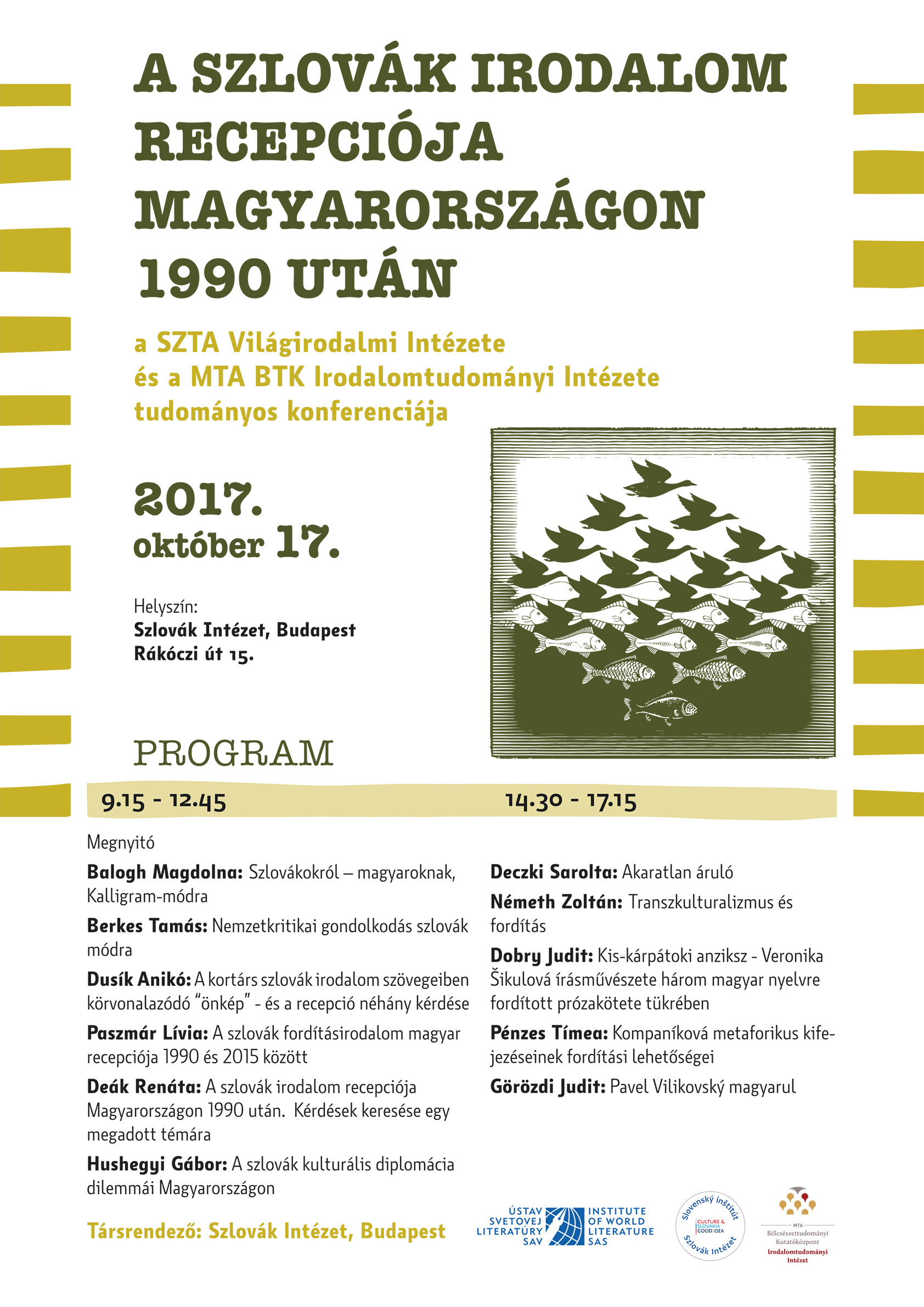 Konferencia A szlovák irodalom recepciója Magyarországon 1990 után 1